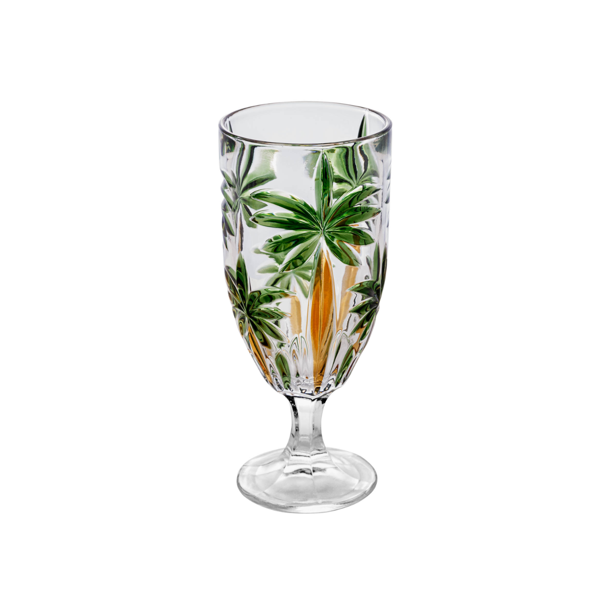 TACA PALM TREE HANDPAINT 450ML CRISTAL ECOLOGICO