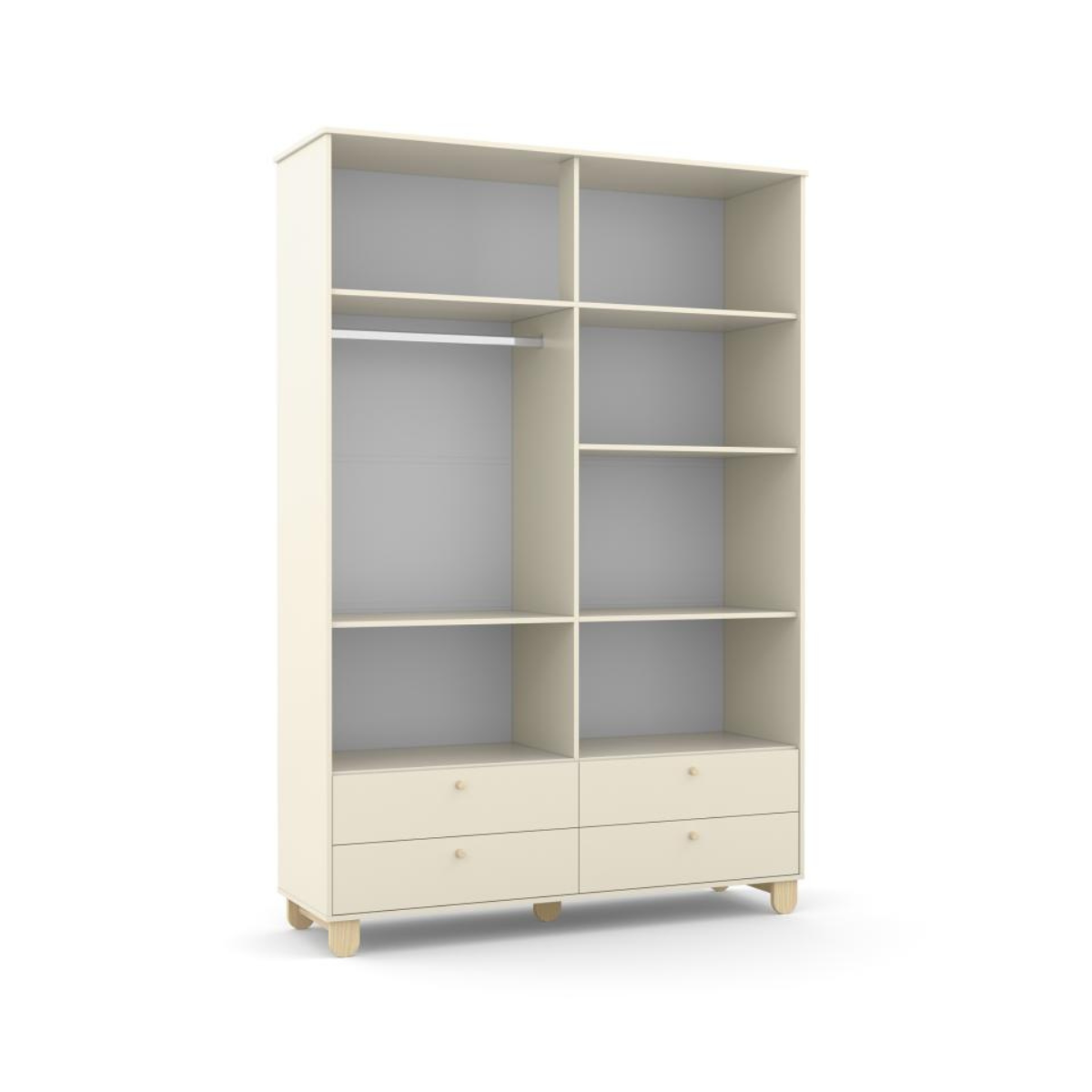 ROUPEIRO 4 PTS ZUPY SM LAQUEADO OFF WHITE/NATURAL