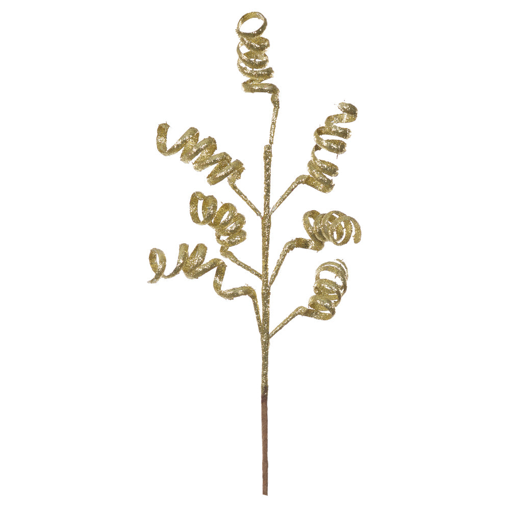 HASTE ESPIRAL DOURADO COM GLITTER 40CM