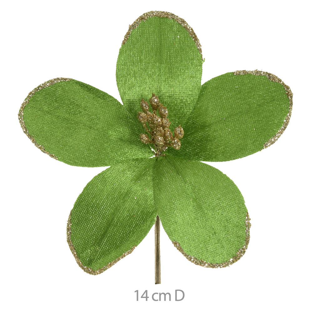 HASTE BICO DE PAPAGAIO AVELUDADO VERDE 14CM