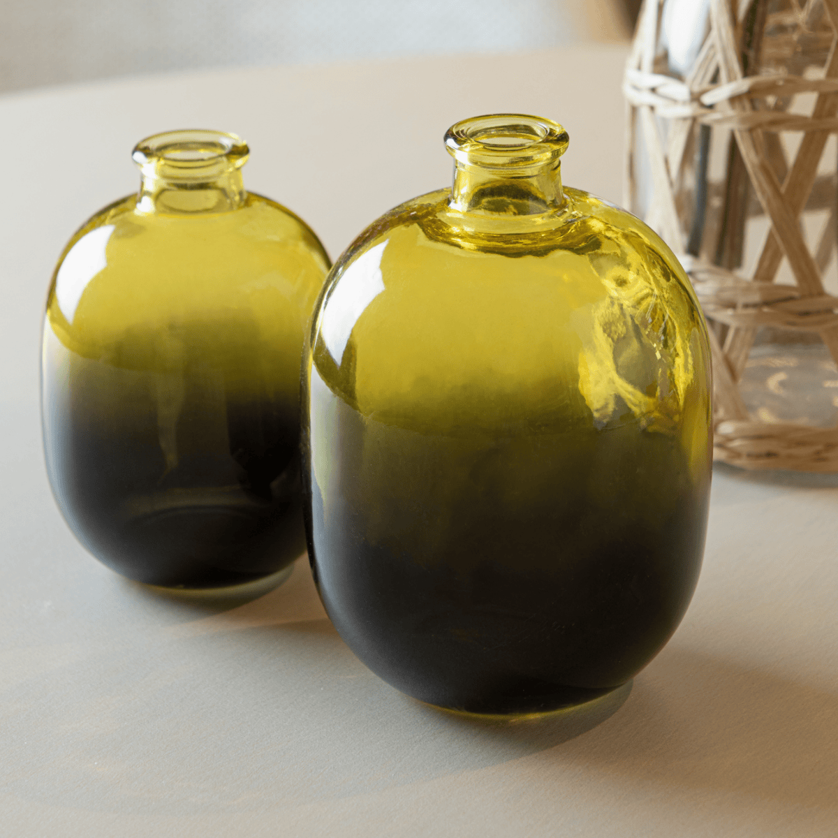 VASO HORIZON VIDRO AMARELO - 14CM