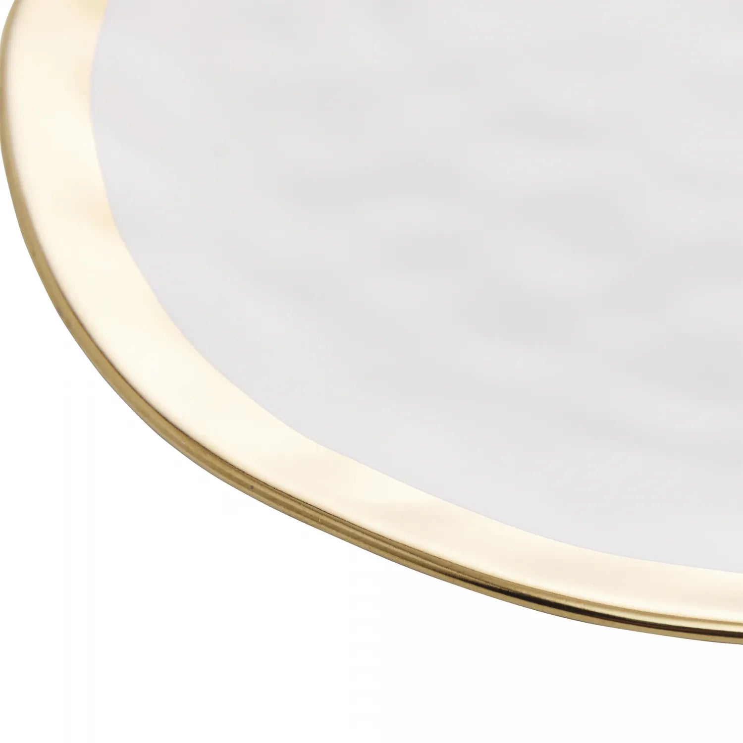 PRATO RASO DE PORCELANA BRANCO E DOURADO DUBAI 25CM