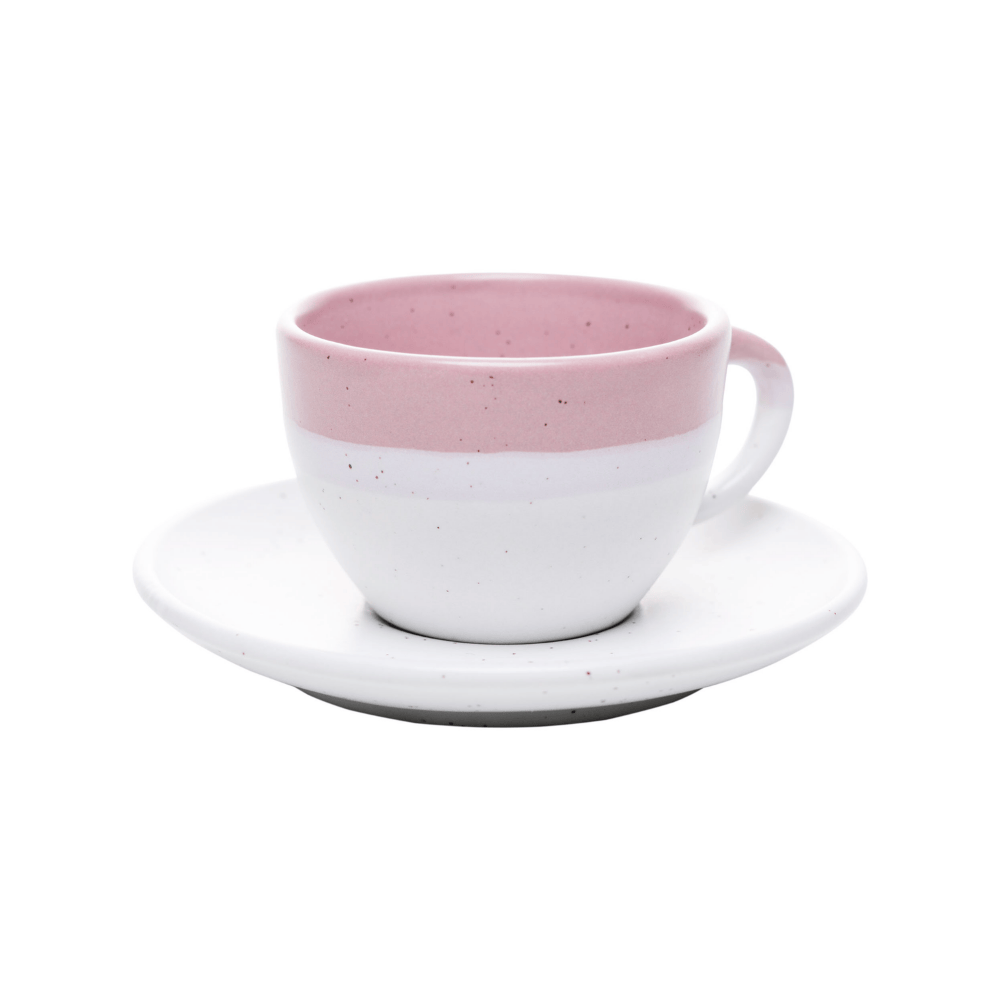 CONJUNTO 4 XICARAS DE CAFE COM PIRES OMBRE ROSA CERAMICA – 85ML