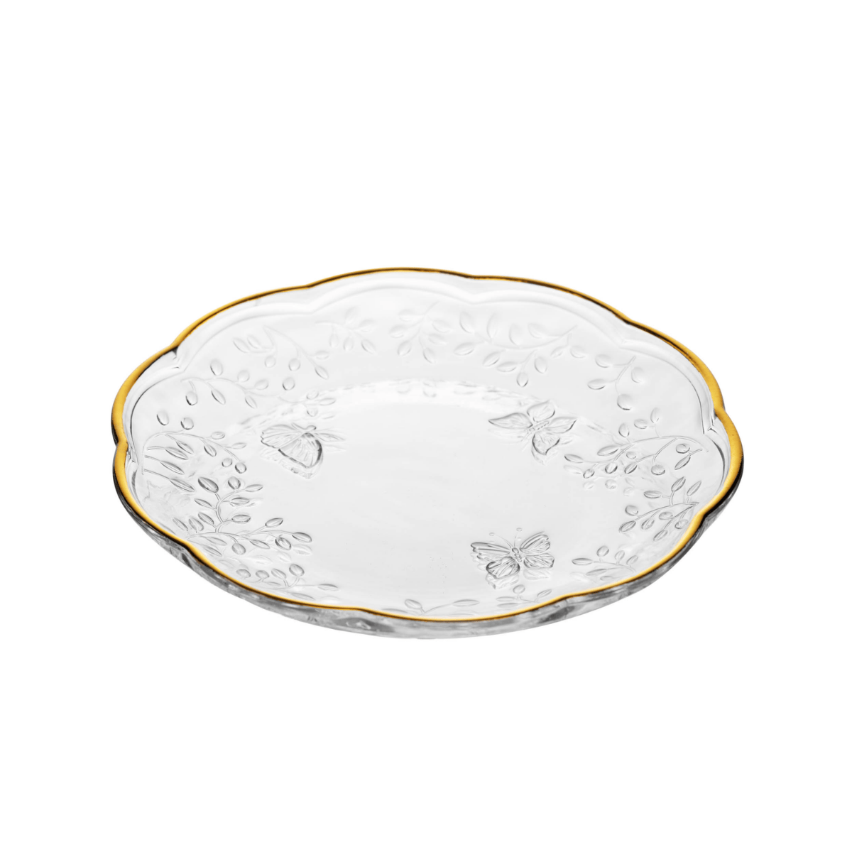 JOGO DE JANTAR 12 PECAS NEW BUTTERFLY COM FIO DE OURO CRISTAL ECOLOGICO