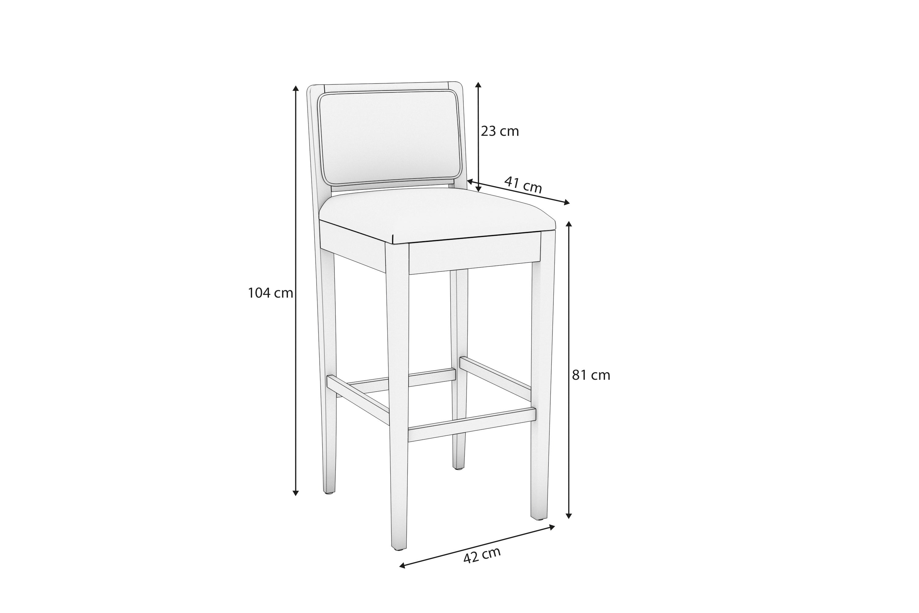 BANQUETA MONTADA LINHO AREIA (TELA BEGE) MADEIRA MACIÇA