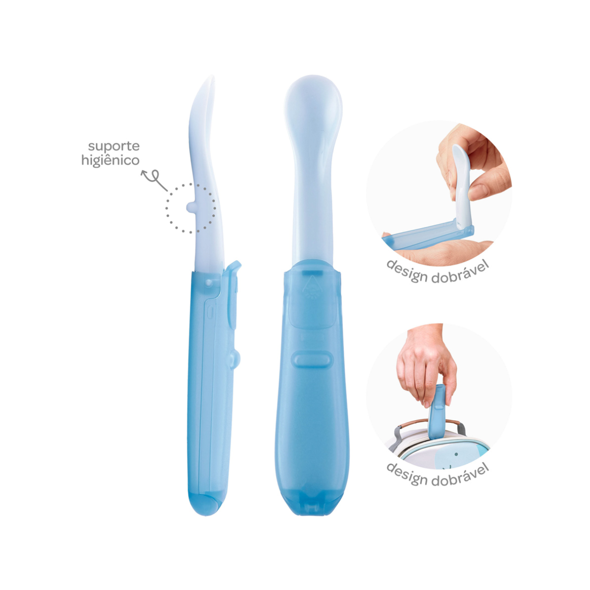 KIT 2 COLHERES DOBRAVEIS AZUL