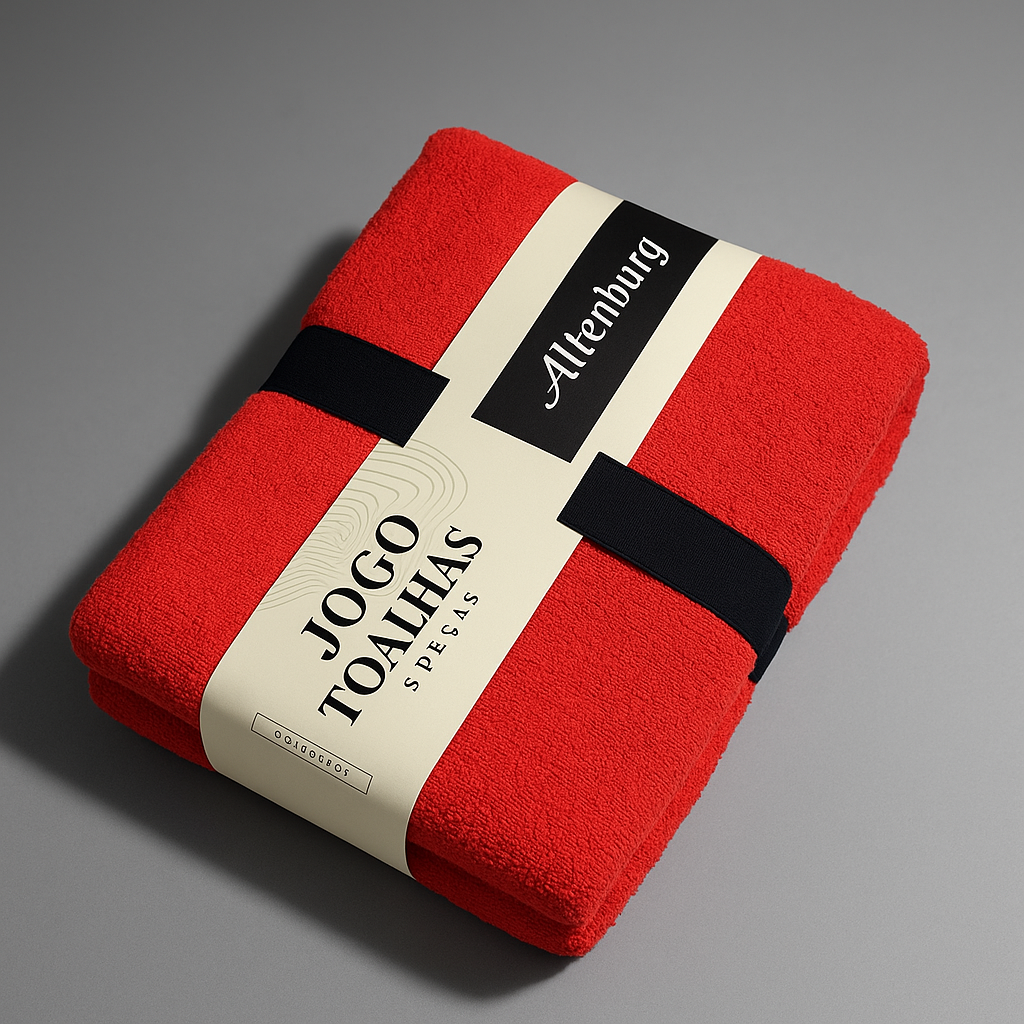 JOGO TOALHA 5 PEÇAS TÓQUIO - VERMELHO