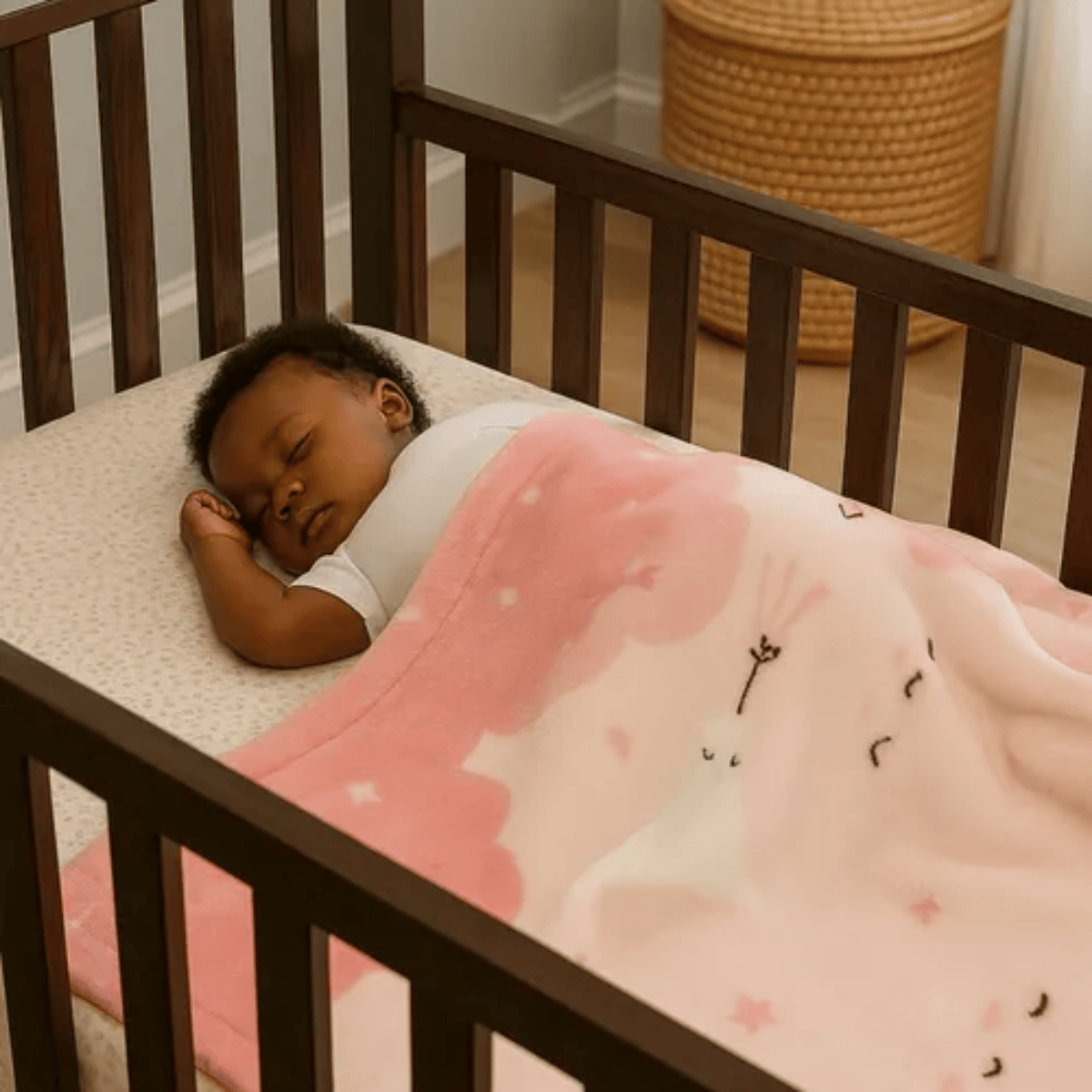 COBERTOR BABY FLANNEL CÉU ROSA 90X110