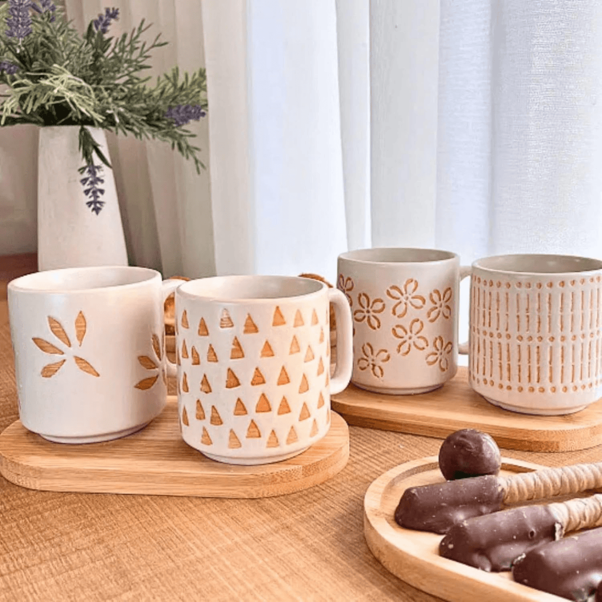 JOGO DE CANECA CERAMICA CAPRI 4 PEÇAS - 235ML
