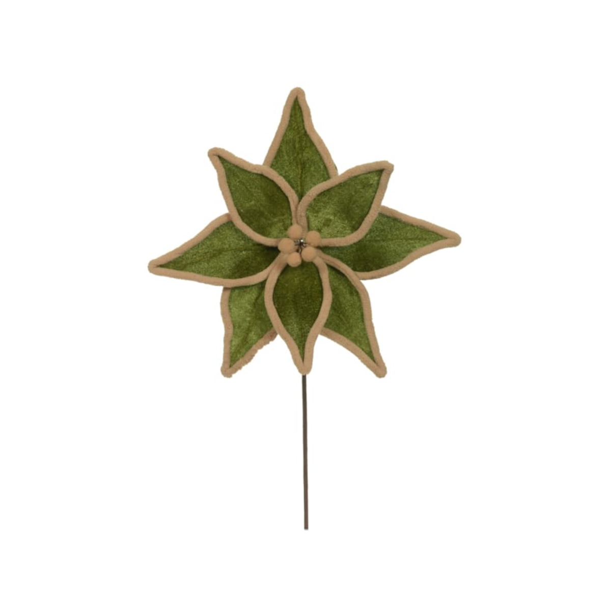 HASTE BICO DE PAPAGAIO AVELUDADO VERDE CHAMPANHE - 35CM