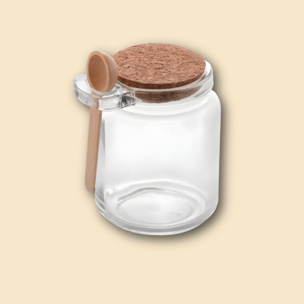 PORTA CONDIMENTOS COM TAMPA E COLHER - 200ML