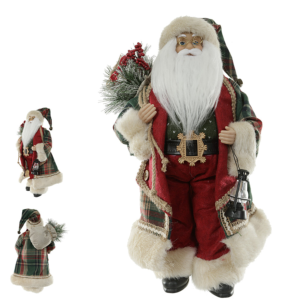 PAPAI NOEL NATAL EM PE VERMELHO E VERDE 60cm