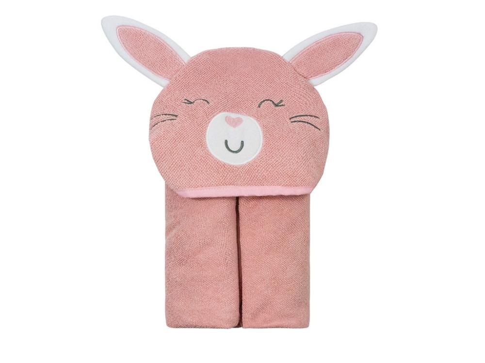 TOALHA ACONCHEGO COELHO ROSA 75CM X 75CM