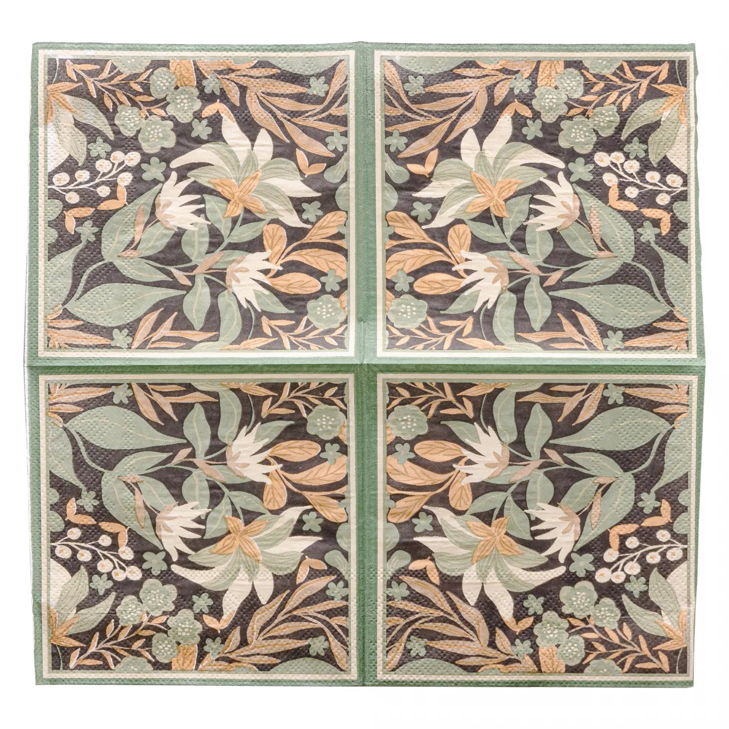 CONJUNTO DE 20 GUARDANAPOS DE PAPEL ESTAMPADO GREEN GARDEN 25CM X 25CM