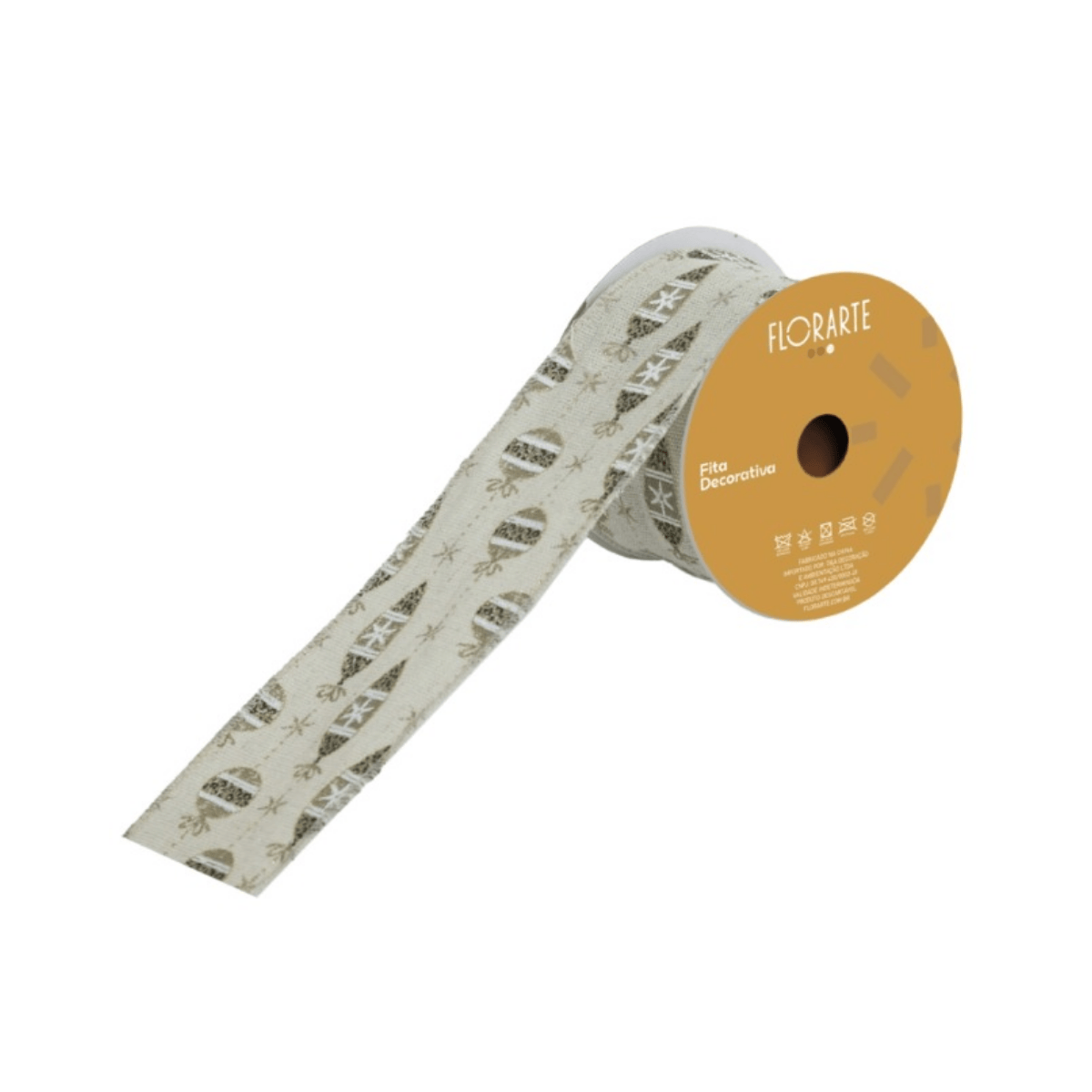 FITA ARMADA LINHO ORNAMENTO BEGE MARROM - 9,14M