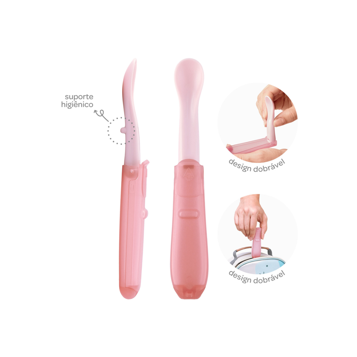 KIT 2 COLHERES DOBRAVEIS ROSA