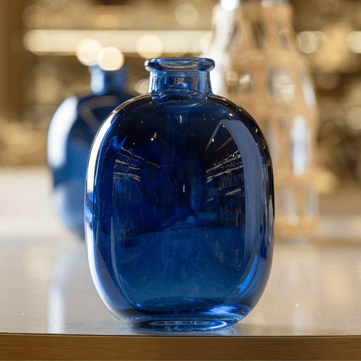 VASO HORIZON VIDRO AZUL - 11CM