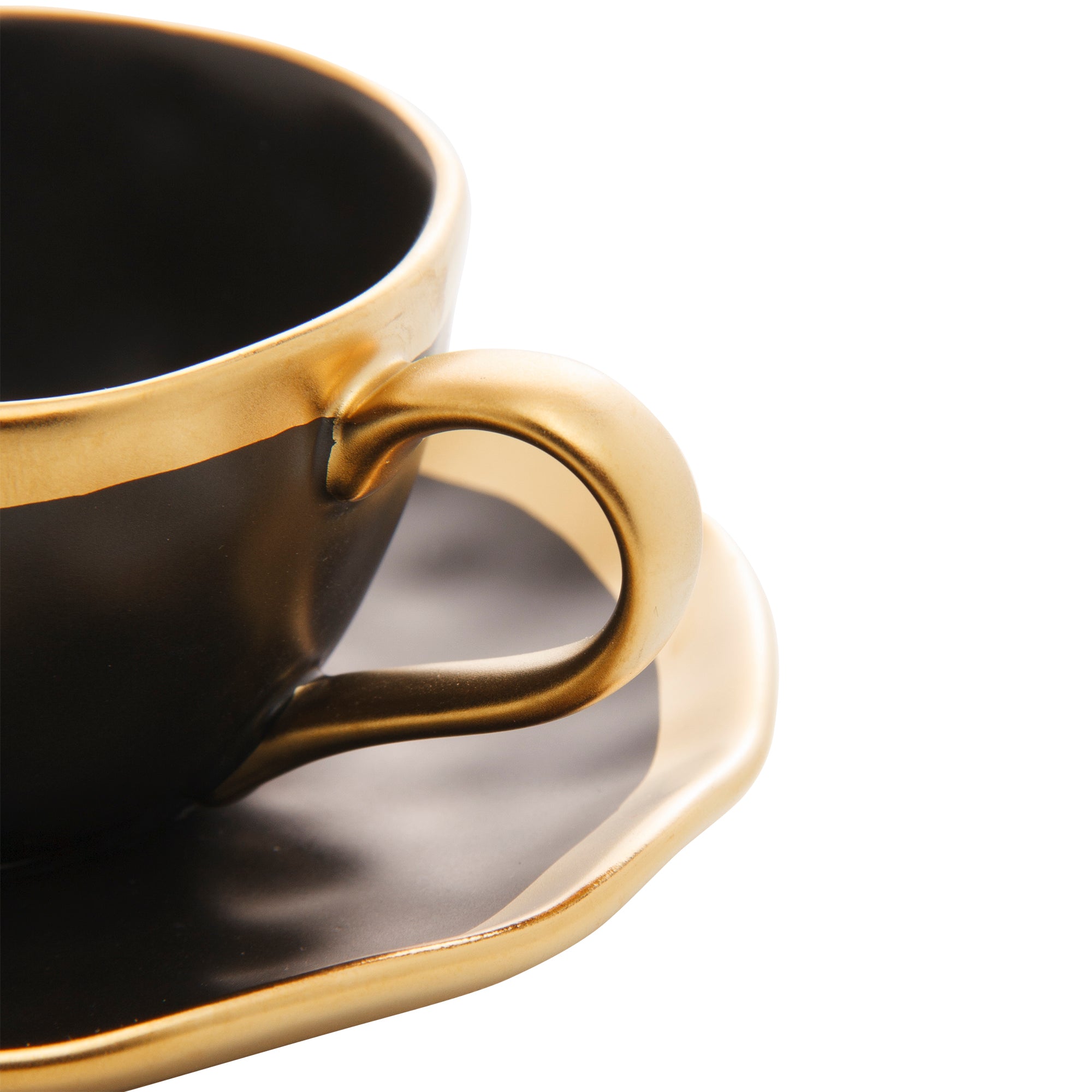XICARA DE CAFE DE PORCELANA DUBAI PRETO E DOURADO 90ML