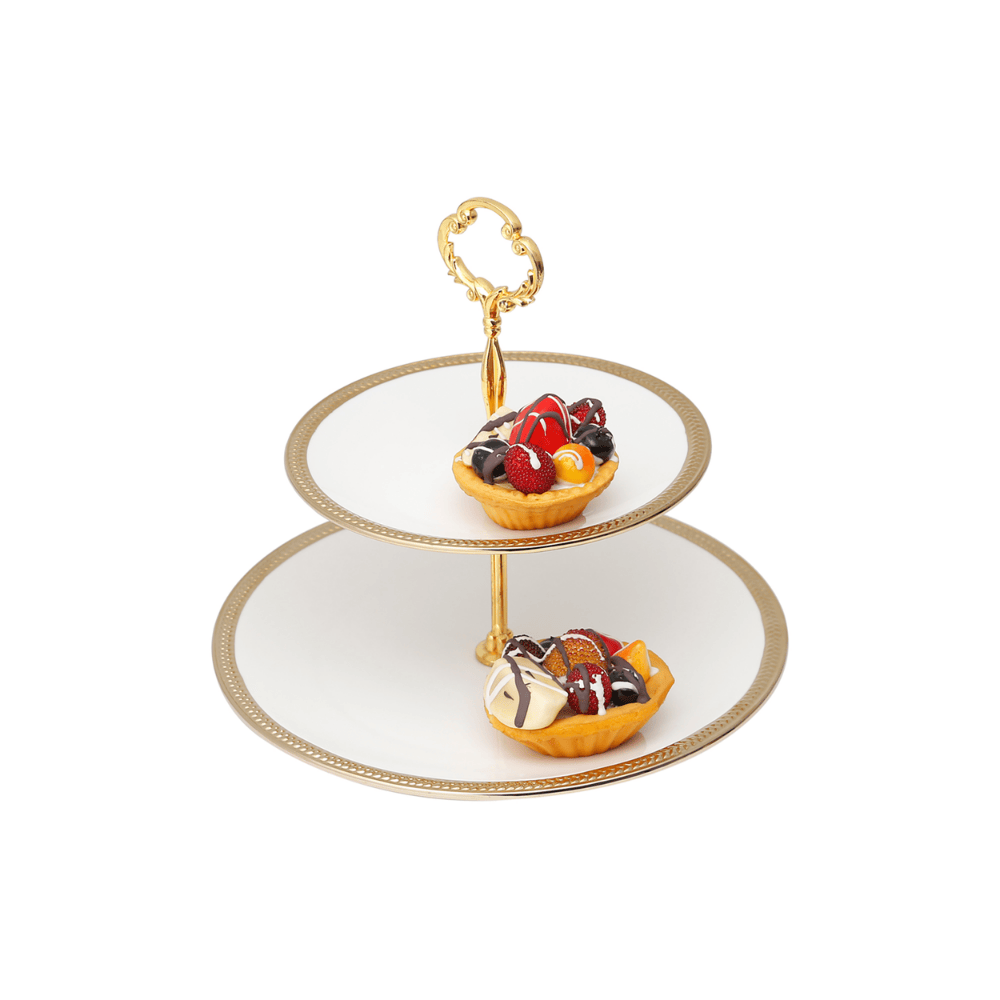 PRATO DUPLO PARA DOCES DE PORCELANA PADDY – 19CM X 27CM X 24CM