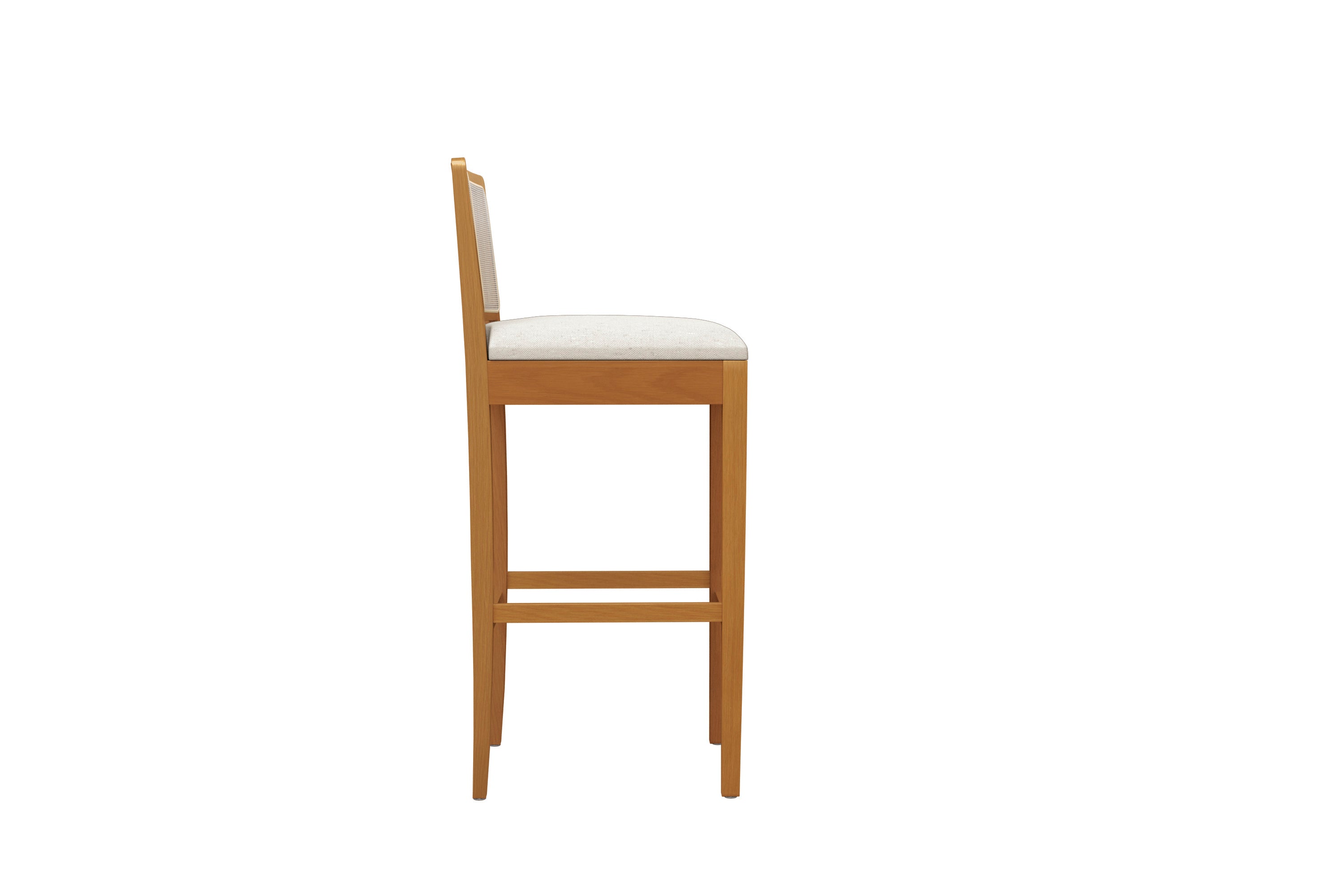 BANQUETA MONTADA SARA LINHO CAQUI (TELA BEGE) MADEIRA MACIÇA