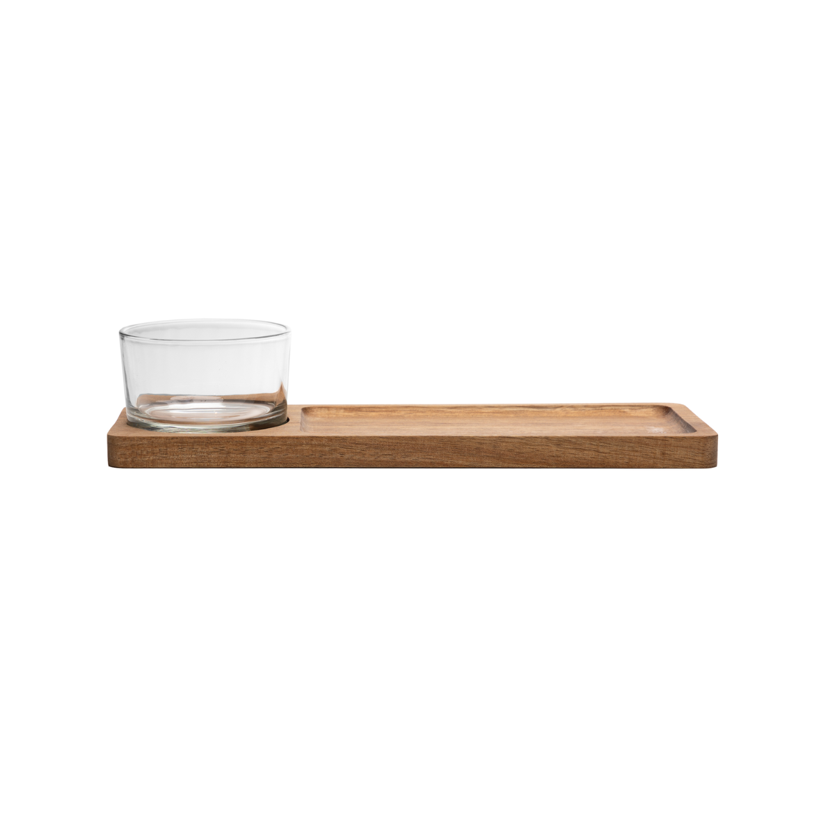 CJ 2 PECAS PETISQUEIRA COM BANDEJA LIGNUM 30CM X 10CM X 6,5CM ACACIA - WOLFF