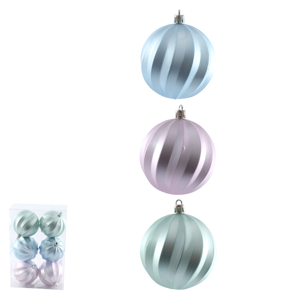 TUBO BOLA DECORADA 8CM COLORIDO COM 6 UNIDADES
