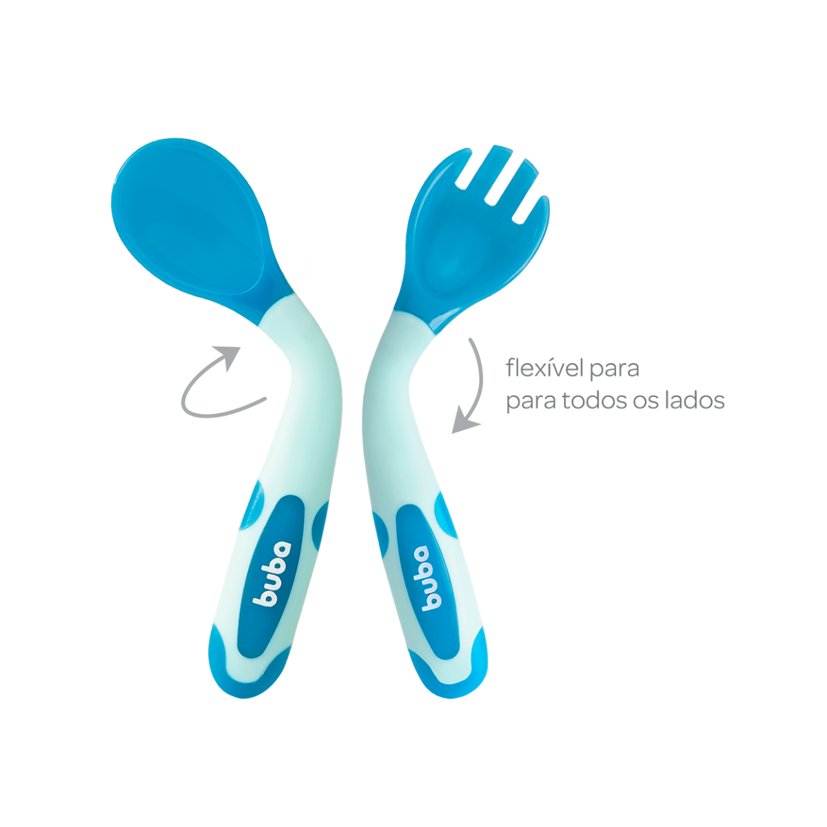 KIT TALHERES PARA BEBE TERMOSSENSIVEIS AZUL