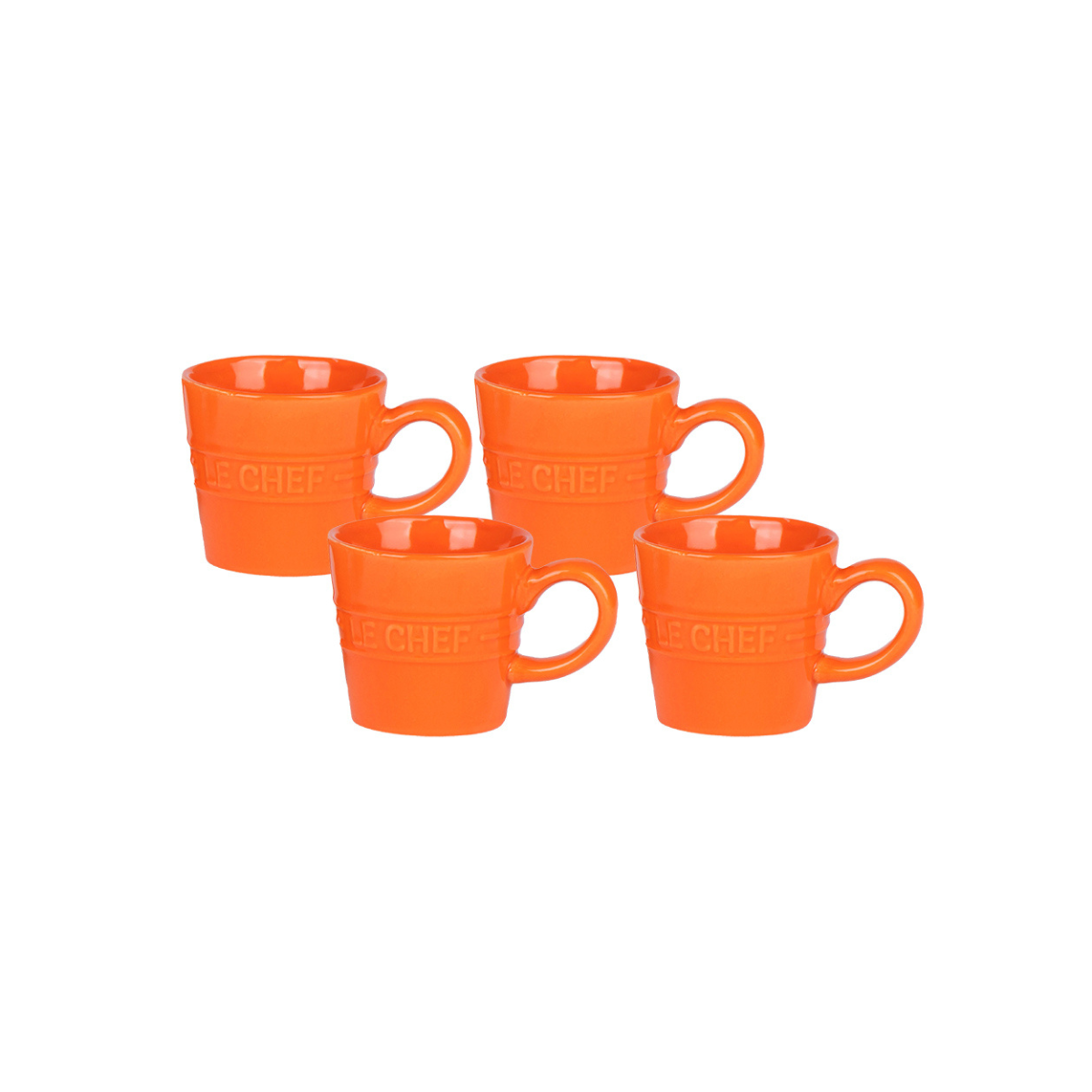 XÍCARA CAFÉ LE CHEF LARANJA 110ML 4 PEÇAS