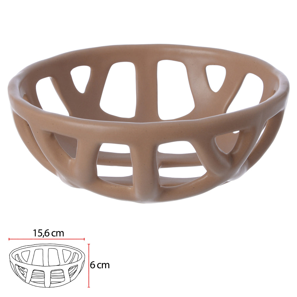 CENTRO DE MESA CERAMICA (BEGE) 15,6X16X6cm