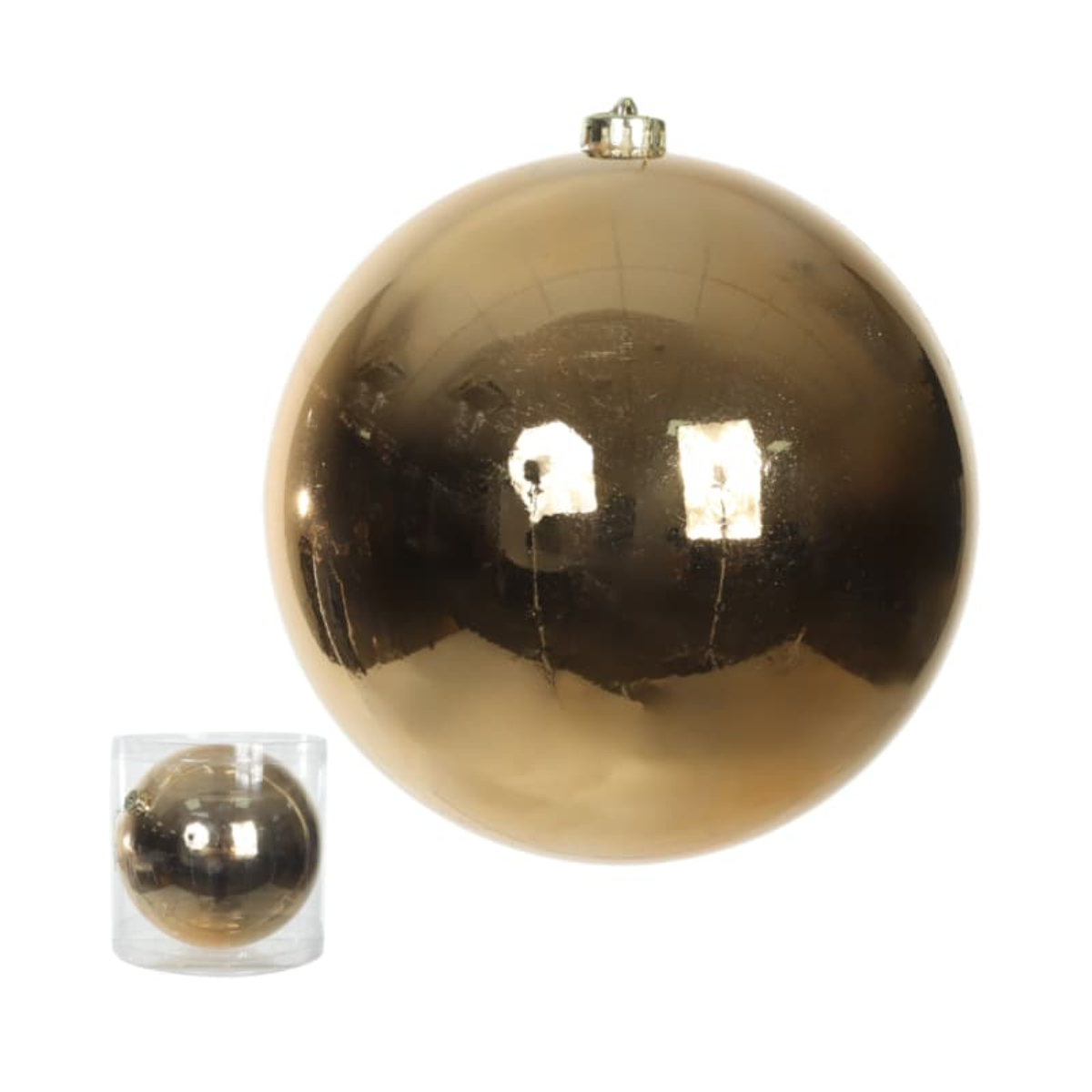 BOLA NATAL METALICA DOURADO 1 UNIDADE - 20CM