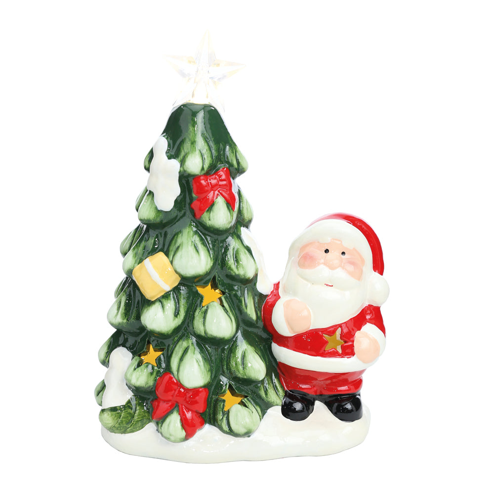 PAPAI NOEL DECORACAO COM PINHEIRO E LED