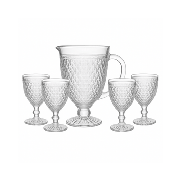 JOGO DE JARRA E TAÇAS DIAMOND COM 5 PEÇAS