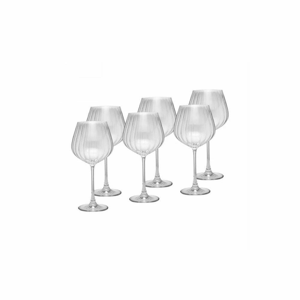 CONJUNTO 6 TAÇAS DE VINHO DE CRISTAL ECOLÓGICO (LIVRE DE CHUMBO) COLUMBA OPTIC 640ML