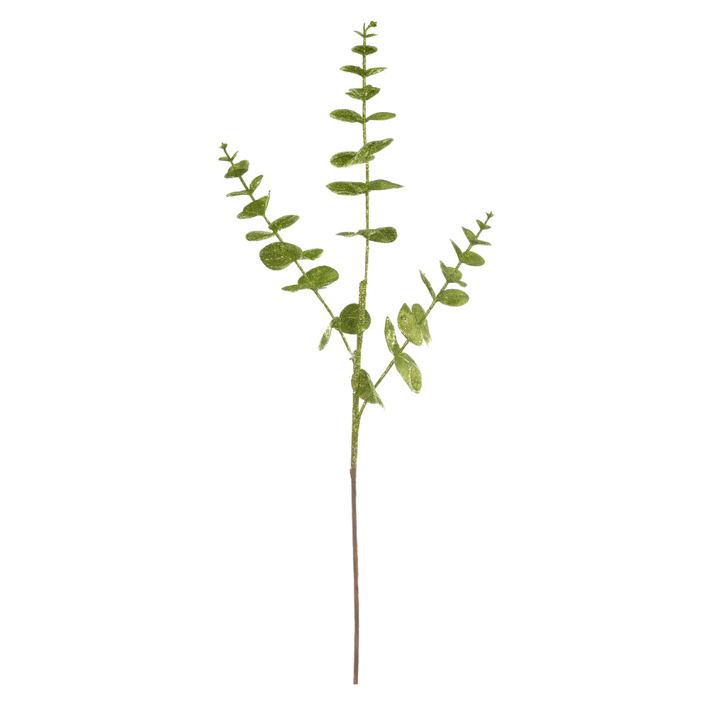 HASTE EUCALIPTO VERDE COM GLITTER 69CM