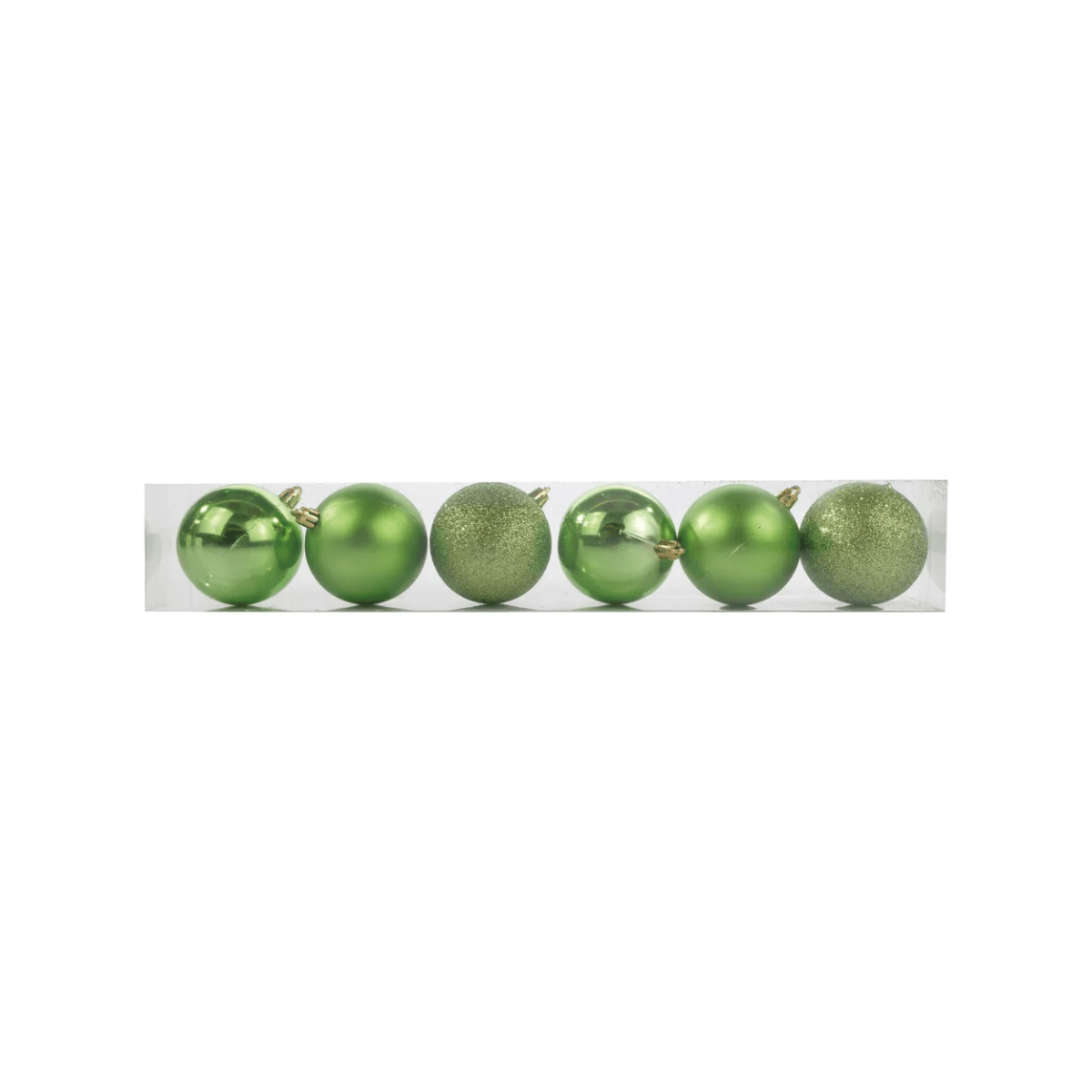 TUBO BOLAS VERDE 6 UNIDADES - 8CM