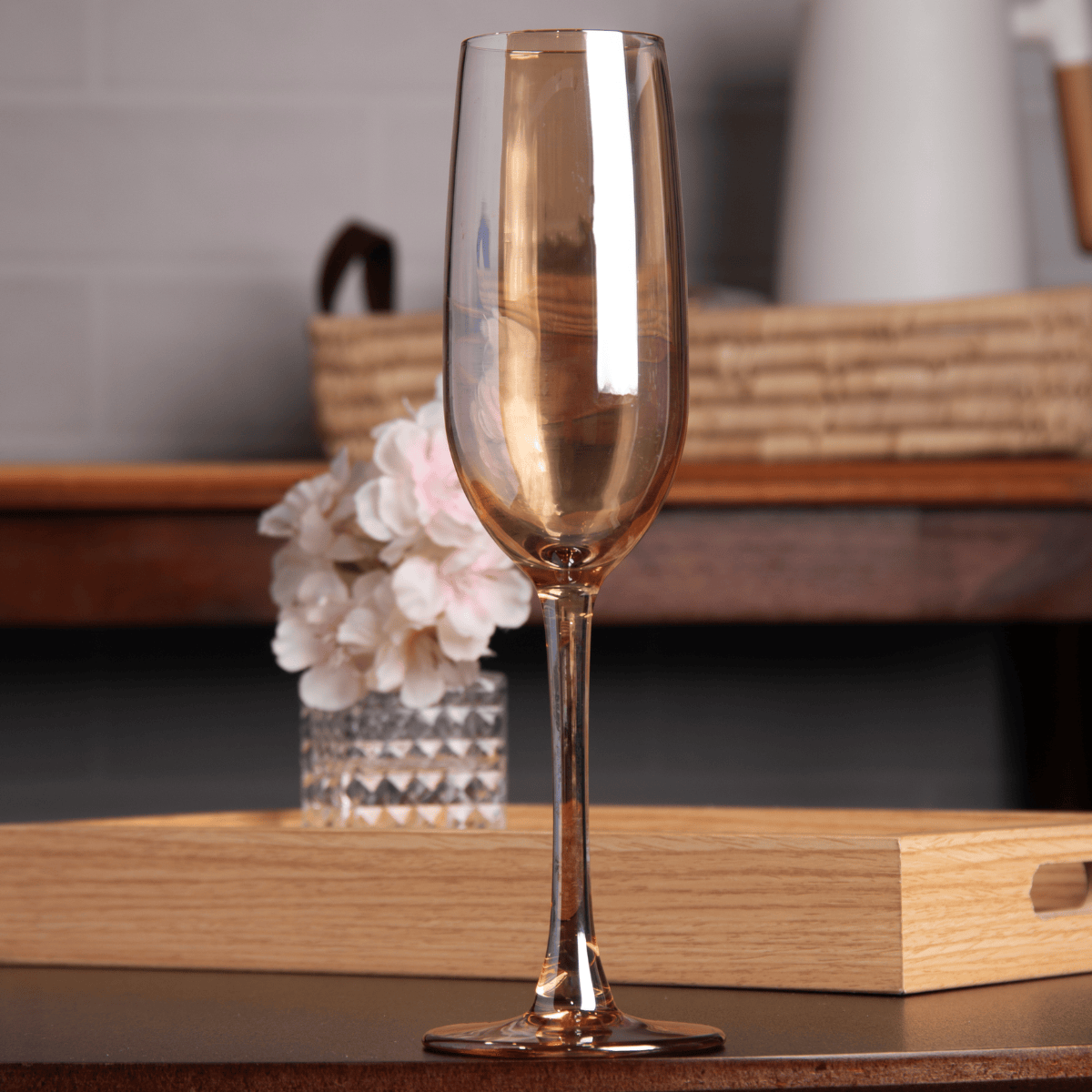 TACA PARA CHAMPAGNE GOURMET 200ML AMBAR METALIZADO