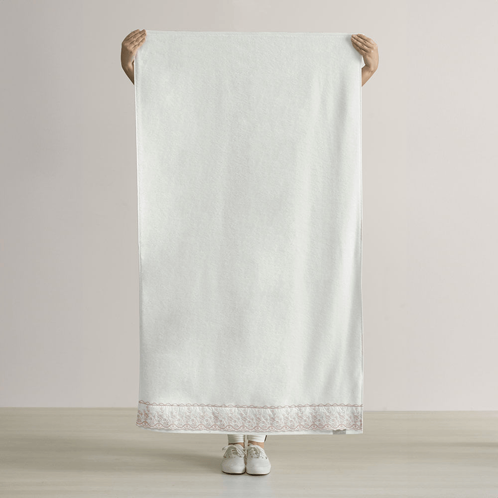 JOGO DE BANHO 5 PECAS ANTONIA BORDADO BRANCO 100% ALGODAO