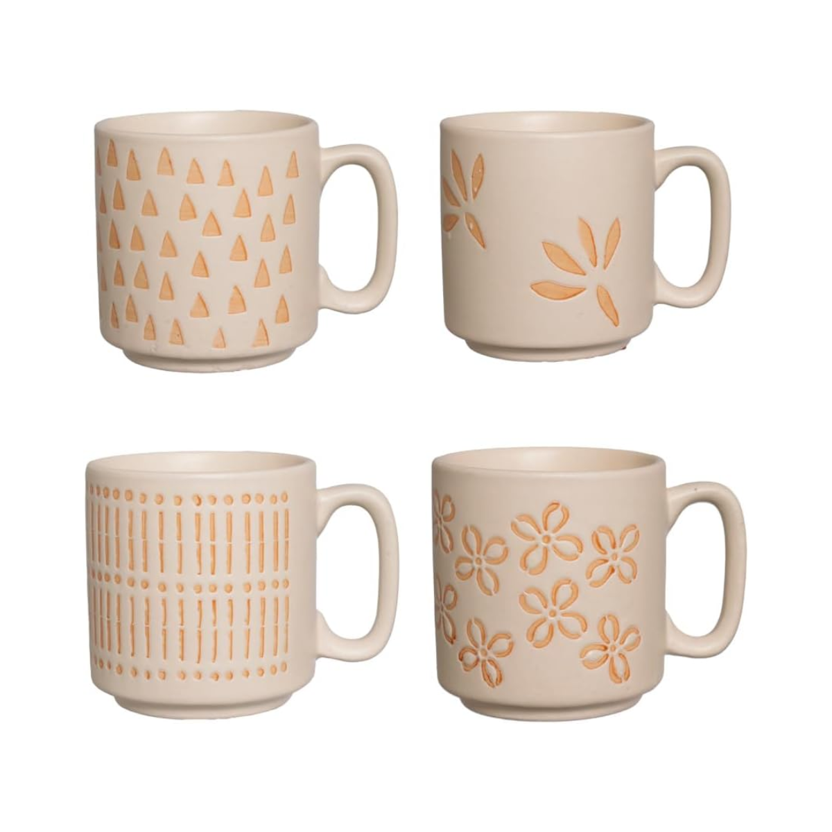 JOGO DE CANECA CERAMICA CAPRI 4 PEÇAS - 235ML