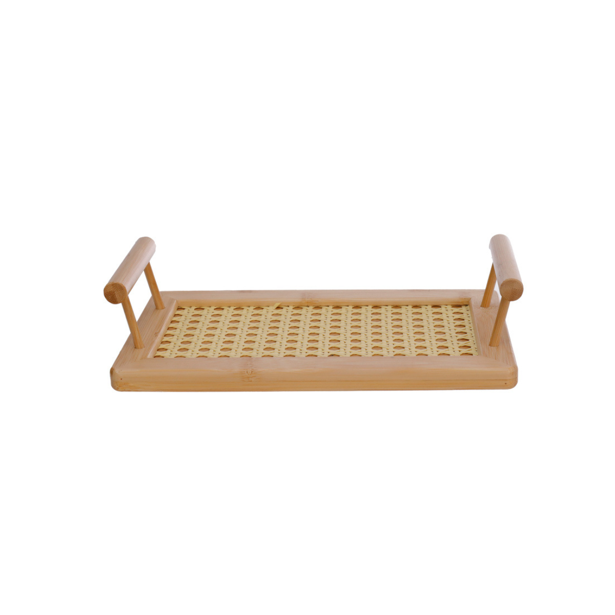 BANDEJA RETANGULAR DE BAMBU COM ALÇA 25CM
