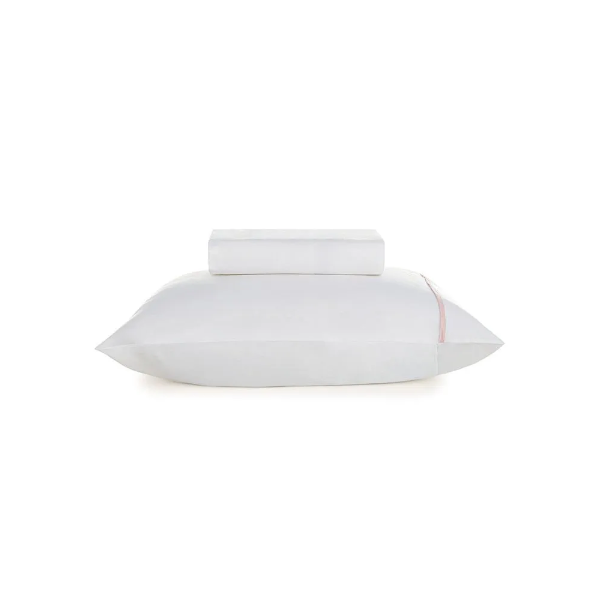 JOGO DE CAMA SOLTEIRO 2 PEÇAS NOAH BRANCO E ROSA -  1,00M X 2,00M x 30CM