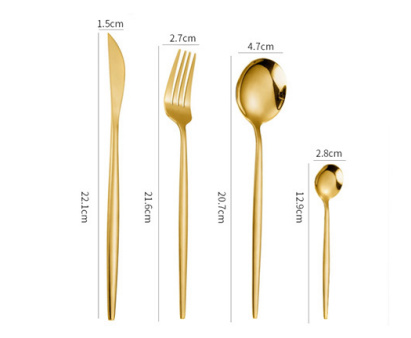 CONJUNTO DE TALHERES 24 PEÇAS - DOURADO