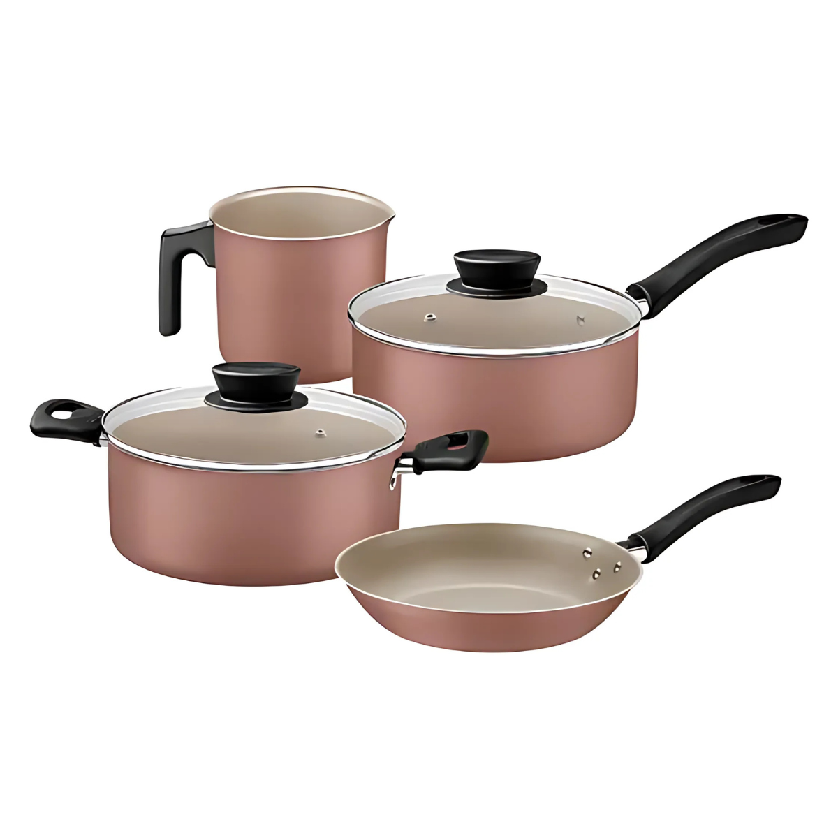 JOGO DE PANELAS ALUMINIO 4 PEÇAS MOCACCINO