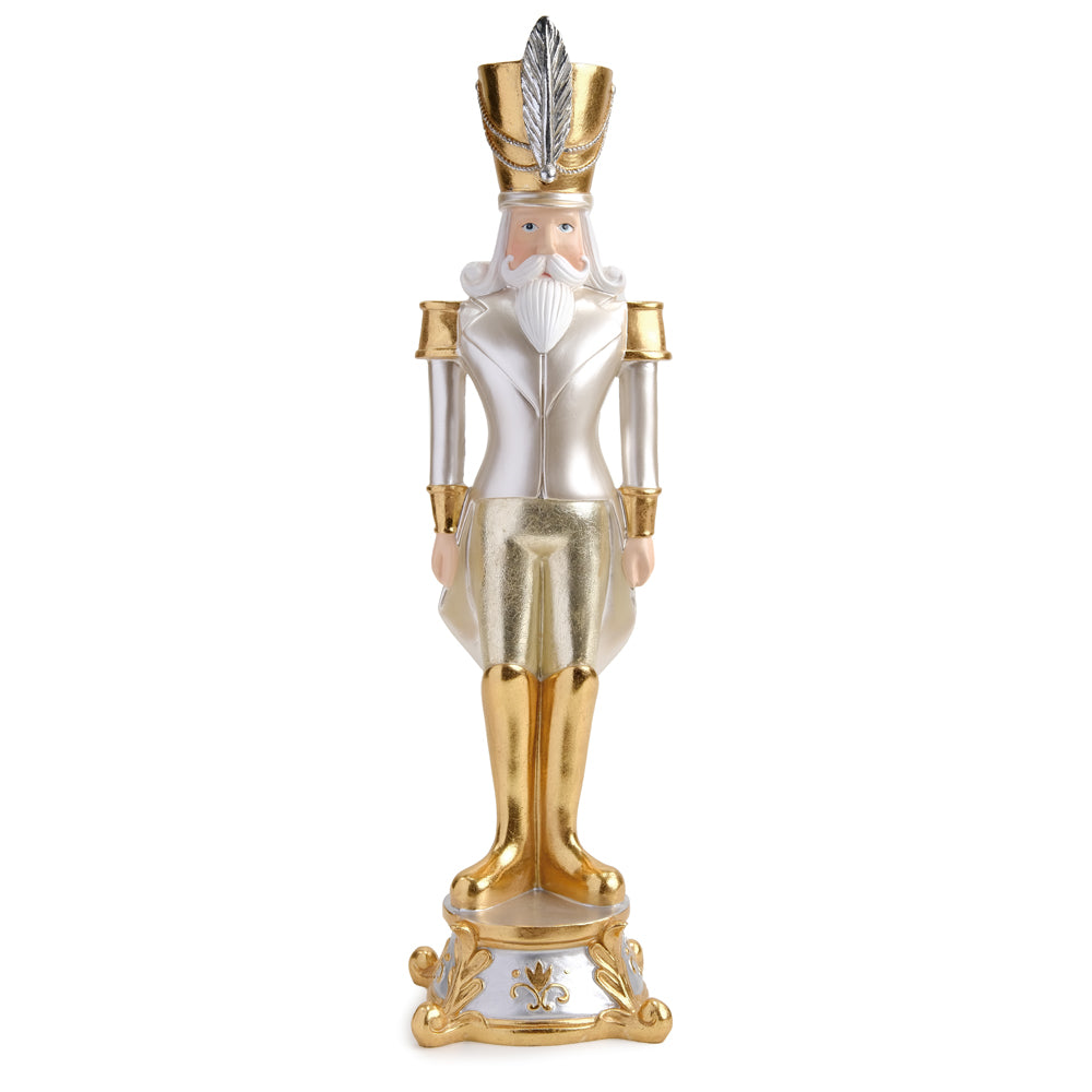SOLDADO DE  CHUMBO DECORAÇÃO BRANCO/OURO