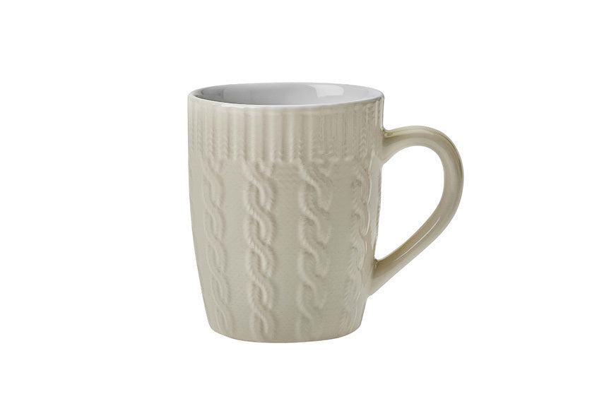 CANECA DE PORCELANA TEXTURA WINTER BRANCO 360ML