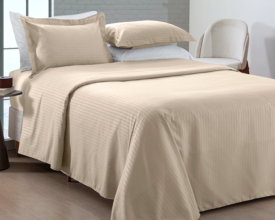 STRIPES PREMIUM JOGO DE CAMA CASAL BECADECOR HOME BEGE