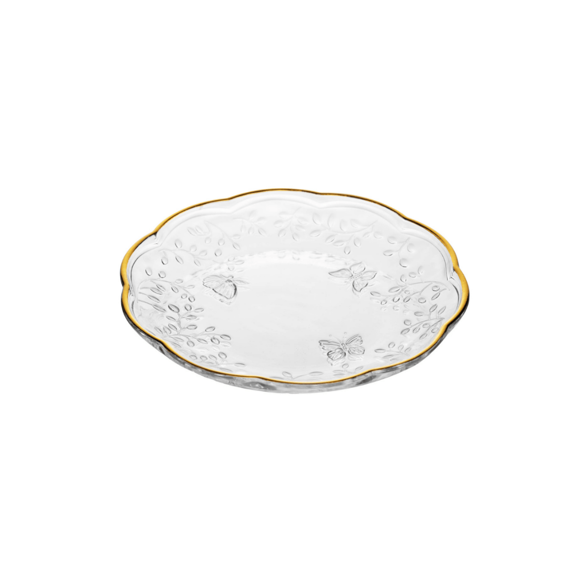 JOGO DE JANTAR 20 PECAS NEW BUTTERFLY COM FIO DE OURO CRISTAL ECOLOGICO
