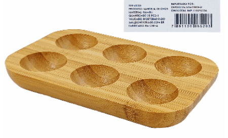 BANDEJA OVOS 16X10CM BAMBU, REF 6520