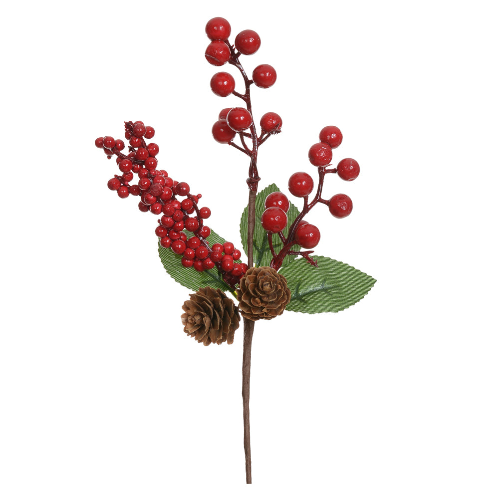 HASTE PICK BERRY COM PINHA VERMELHO 23CM