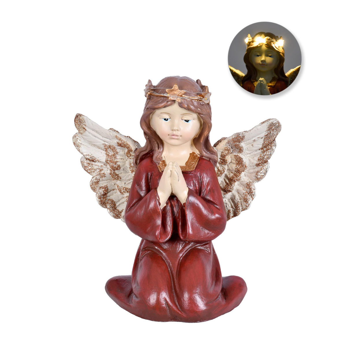 ANJO DE NATAL RESINA VERMELHO - 17CM