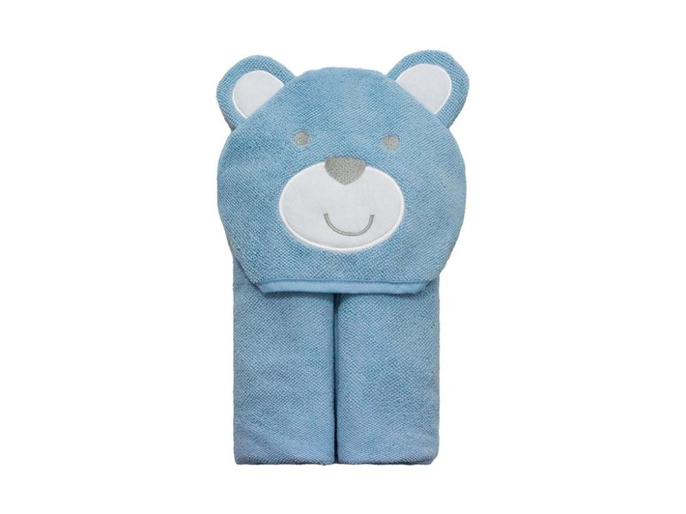 TOALHA ACONCHEGO URSO AZUL 75CM X 75CM